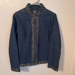 New Direction denim jacket with brass studded embellishment